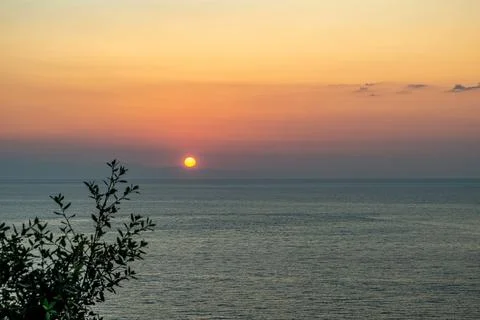 Minimal Sea Sunset Stock-Fotos