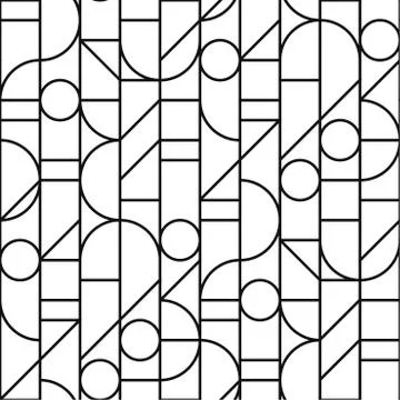 Minimal seamless pattern with bw geometric Illustrazione stock