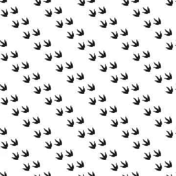 Minimal seamless pattern with dinosaur foots. Black and white colors Stock Illustration