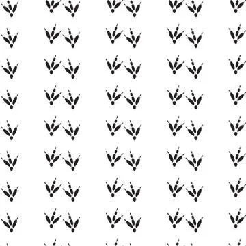 Minimal seamless pattern with dinosaur foots. Black and white colors Illustrazione stock
