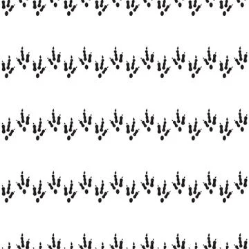 Minimal seamless pattern with dinosaur foots. Black and white colors Stock Illustration