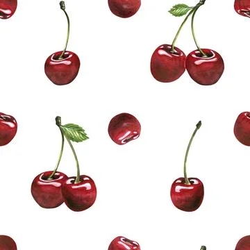 Minimal seamless pattern hand-painted watercolor illustration with scattered Stock Illustration