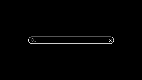 Minimal search bar background with white outline icon, black empty space Stock Footage 333972577