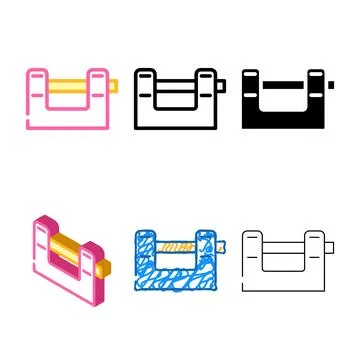 Minimal security padlock color icon vector 스톡 일러스트