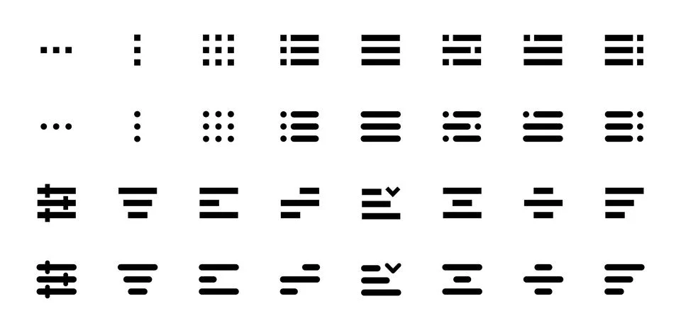 Minimal Set of Hamburger Menu Flat Icons. Menu Icons Vector Set of UI Design Stock Illustration