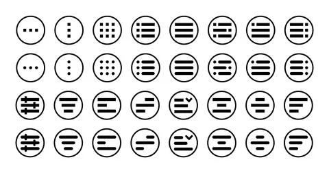 Minimal Set of Hamburger Menu Flat Icons. Menu Icons Vector Set of UI Design Stock Illustration