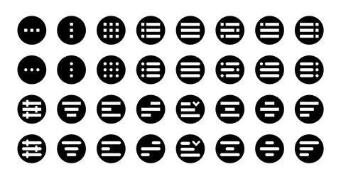 Minimal Set of Hamburger Menu Flat Icons. Menu Icons Vector Set of UI Design 스톡 일러스트