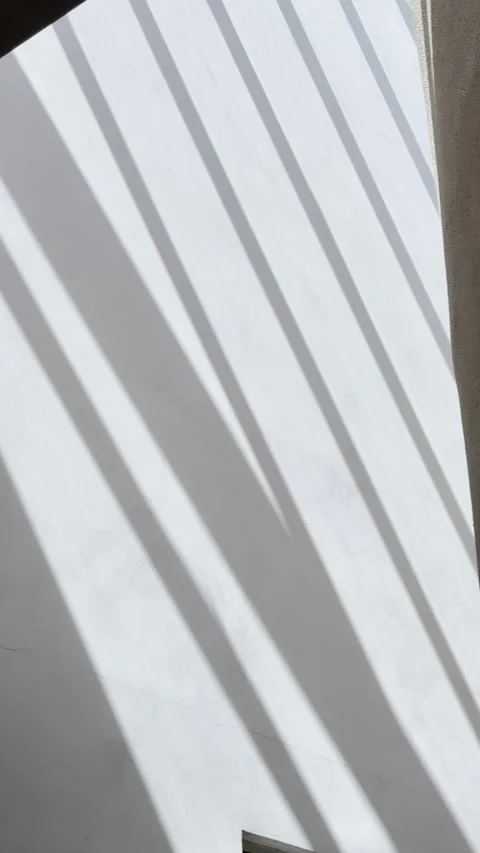Minimal Shadow Stripes on White Wall Abstract Light Pattern Vertical Stock Footage 339553479