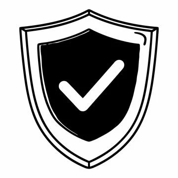 Minimal Shield Security Icon Vector Stock Illustration