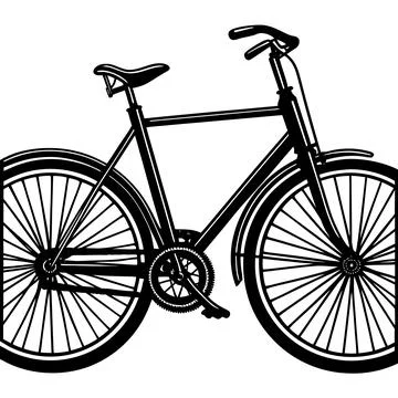 Minimal simple bicycle clean vector white backgro Stock Illustration
