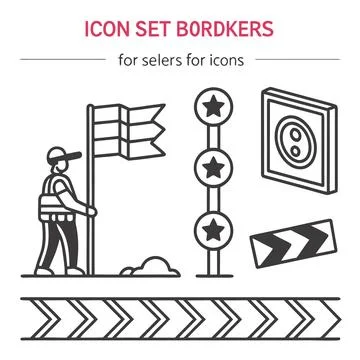 Minimal Simple Border Set for Consistent Icon Packs Stock Illustration