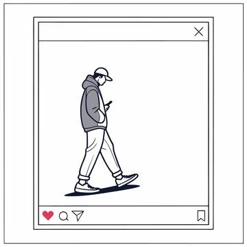 Minimal Simple Frame Set for Social Posts (White Design) Illustrazione stock