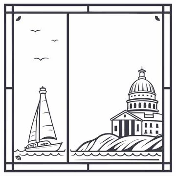 Minimal Simple Square Border Set for Icons (White) Stock Illustration