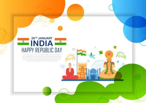 Minimal simplistic background for 26 January Happy Republic Day of India Stock Illustration