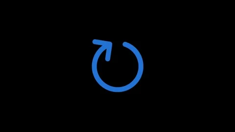 Minimal single arrow refresh animation on a black background.Clean circular.. Stock Footage 340408303
