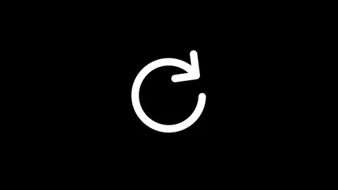 Minimal single arrow refresh animation on a black background.Clean circular.. Stock Footage 340601313