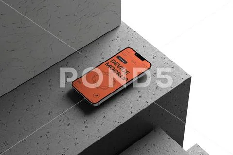 Minimal Smartphone Mockup on Surface PSD Template