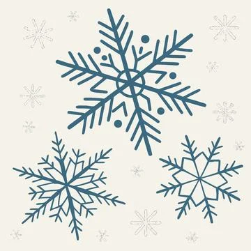 Minimal Snowflakes Geometric Pattern Stock Illustration