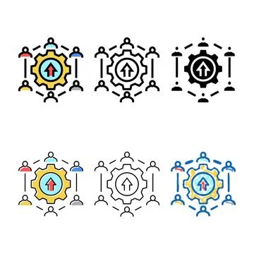 Minimal social development color icon vector Stock Illustration