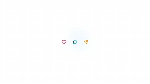 Minimal Social Interaction Exploring White Grid Background with Icons Stock Footage 347080450