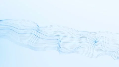 Minimal soft blue wave lines animation on light background. Clean abstract .. Stock Footage 330534324