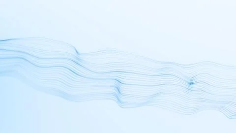 Minimal soft blue wave lines on light background. Clean abstract flow with .. Stock Illustration
