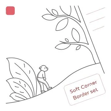 Minimal Soft Corner Border Set for Friendly UI Design Stock Illustration