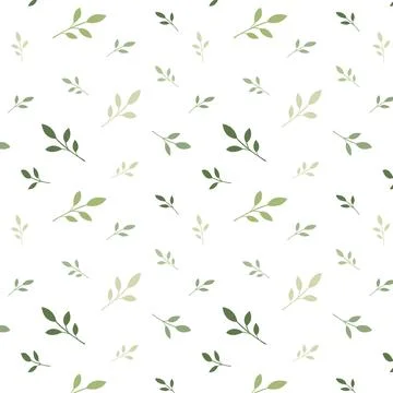 Minimal Soft Green Leaf Seamless Pattern Elegant Botanical Background Illustrazione stock