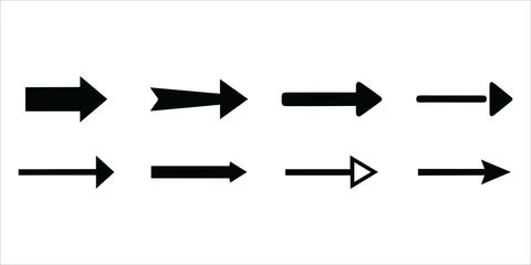 Minimal Solid Black Right Arrows Stock Illustration