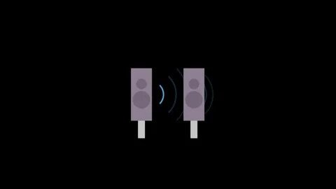 Minimal Speaker Sound Wave Animation Concept on Black Background Stock-Footage 342300448