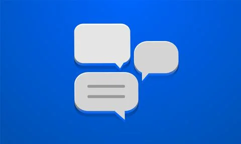 Minimal speech bubbles on blue background Stock Illustration