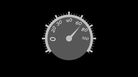 Minimal Speed Gauge Animation with Smooth Needle Rotation and Modern User I.. Video stock 336913116