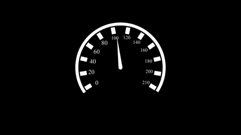Minimal Speedometer Animation with Acceleration Indicator and Clean Design Stock Footage 315770216