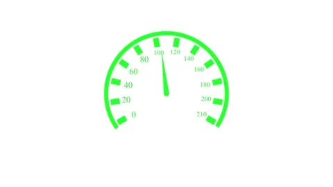 Minimal Speedometer Animation with Acceleration Indicator and Clean Design Stock Footage 315770292
