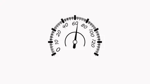 Minimal speedometer gauge animation, high-contrast minimalist vehicle instr.. 스톡 동영상 329117831