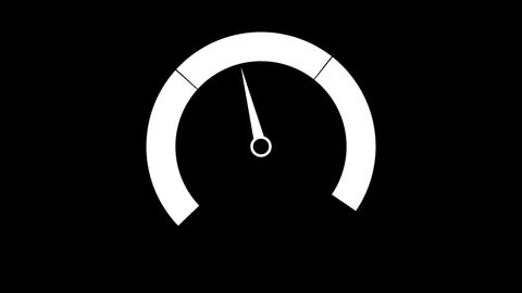 Minimal Speedometer Gauge Animation Showing Speed Increase animation Stock Footage 336912257