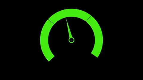 Minimal Speedometer Gauge Animation Showing Speed Increase animation Stock Footage 336912269