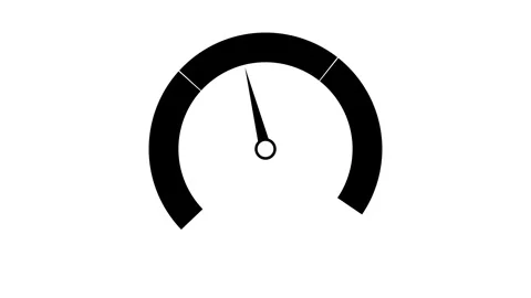Minimal Speedometer Gauge Animation Showing Speed Increase animation Stock Footage 336912279