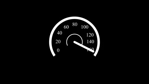 Minimal speedometer gauge high speed and measurement scale animation Stock Footage 337080414