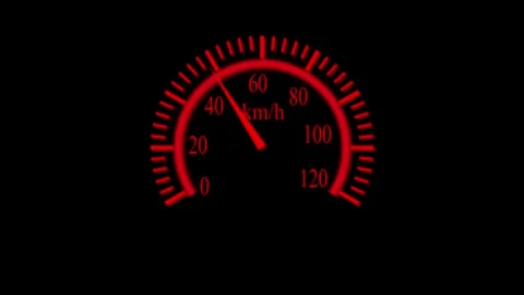 Minimal speedometer gauge with a needle animation Stock Footage 337080465