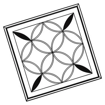 Minimal Square and Circle Mixed Border Set for Balance Stock Illustration