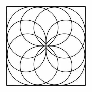 Minimal Square and Circle Mixed Border Set for Balance Stock Illustration