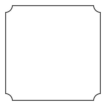 Minimal square black line frame with corners Illustrazione stock