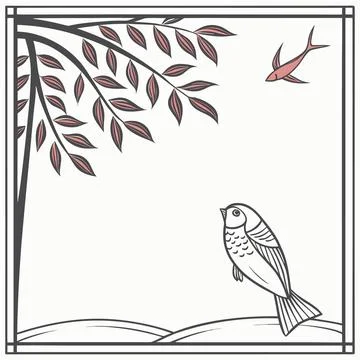 Minimal Square Frame Set with Inner Padding (White) Stock Illustration