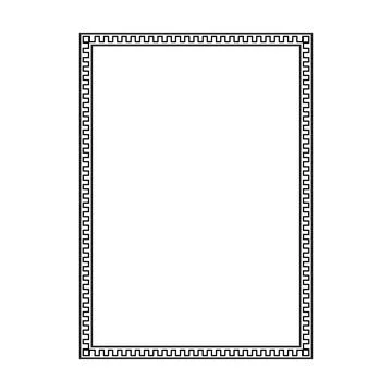 Minimal square Greek border frame featuring clean geometric decorative patt.. Stock Illustration