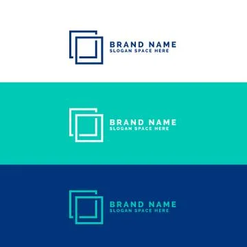 Minimal square logo concept background Stock Illustration