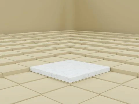Minimal square marble podium 3D render illustration Stock Illustration