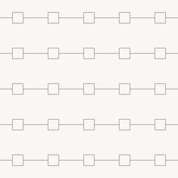 Minimal square nodes on horizontal lines seamless pattern in line design Stockillustratie
