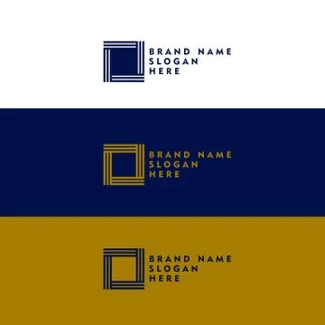 Minimal square shape logo design concept Illustrazione stock