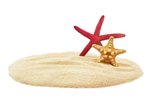 Minimal Starfish Composition on Sand with Copy Space. Clean minimal scene w.. Stock Photos